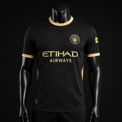 Manchester City maillot Third noir et or 2026/2027 version Player vue de face
