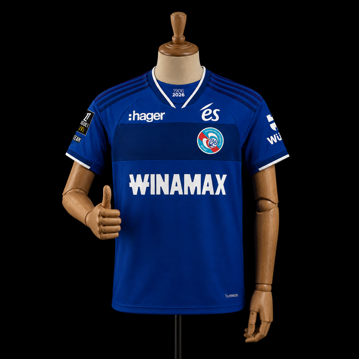 RC Strasbourg Alsace maillot domicile 2026/2027 version Fan vue de face