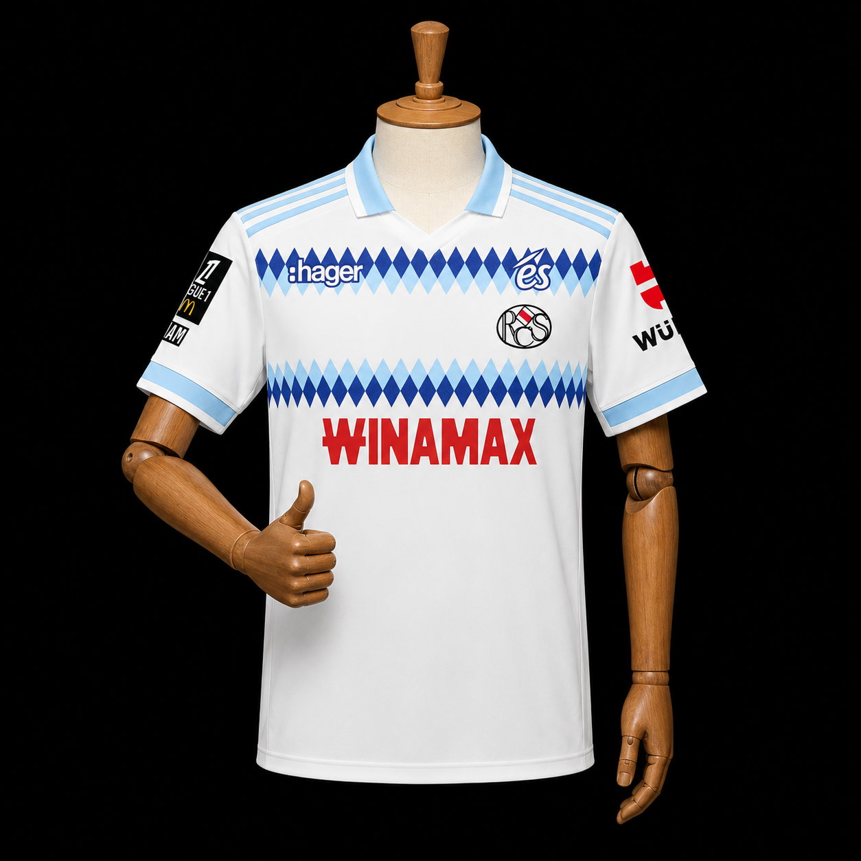 RC Strasbourg Alsace maillot extérieur 2026/2027 version Fan vue de face